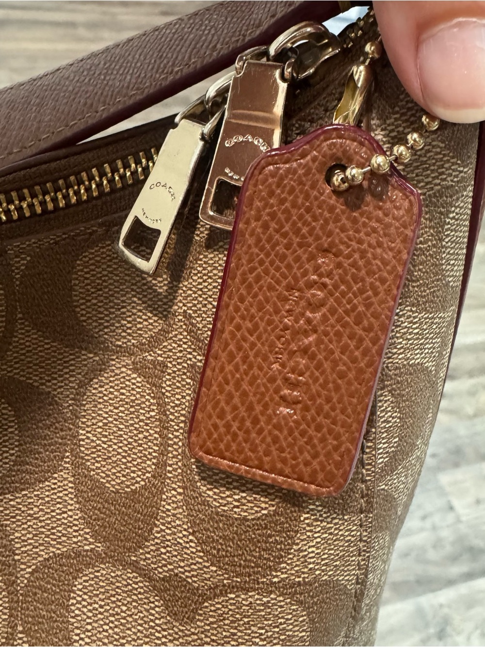 Coach Signature C Embossed Leather Hobo Shoulder Bag - Picture 7 of 9